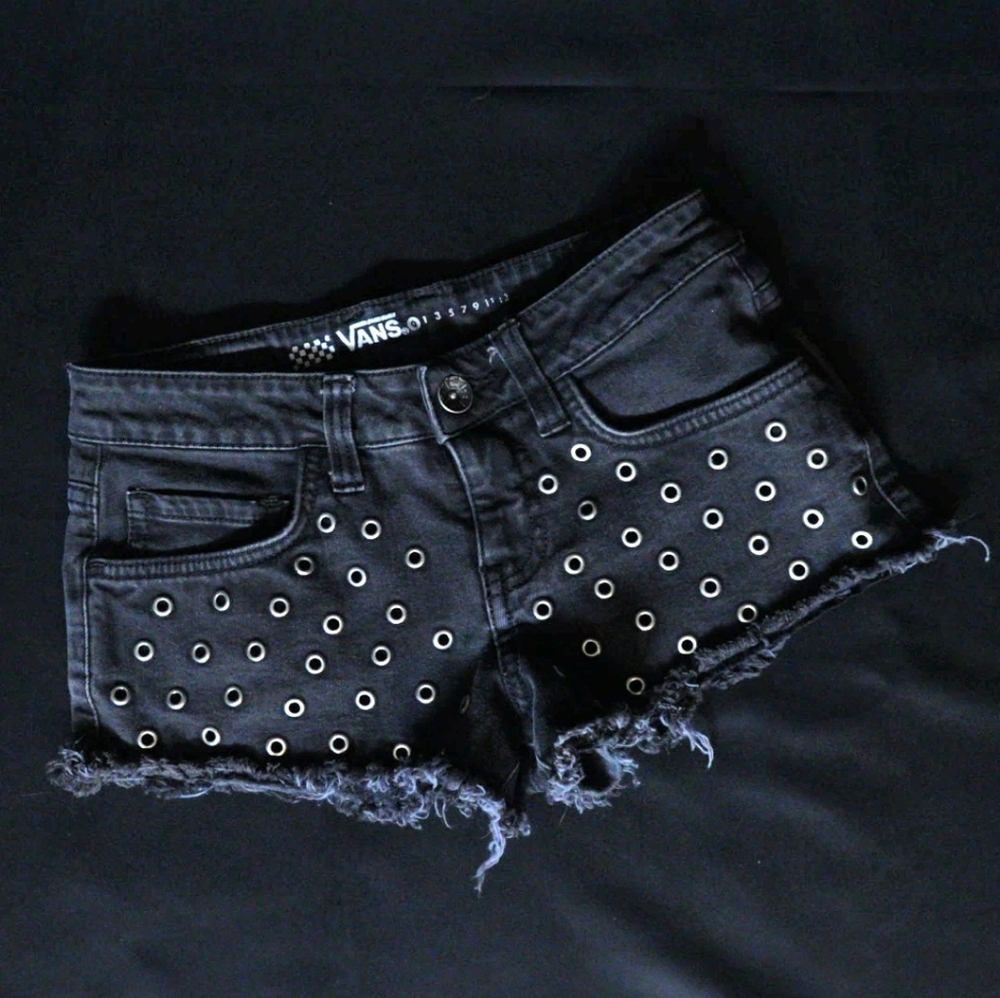 Vans Black Studded Denim Shorts